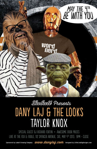 hipster star wars characters for dany laj and the looks music concert poster design. digital painting.