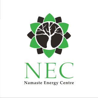 logo design of tree in chakra for namaste energy centre