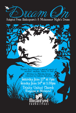 Poster art design & illustration for adaptation of shakespeare's A Midsummer Night's Dream by Little Lisa Big Designs