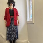 Geometric Pattern Pleated Flared Maxi Twirl Skirt. Elastic Waist. Sz S/M See Measurements