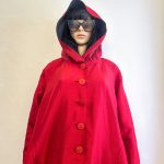 Black or Red reversible oversized hooded raincoat cape. Size M/L