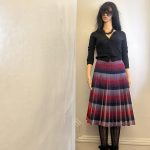 1940's 1950's rare vintage reversible blue and red midi kilt circle skirt. Sz M