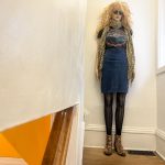 Vintage 1990's genuine suede cobalt blue pencil skirt. Sz S