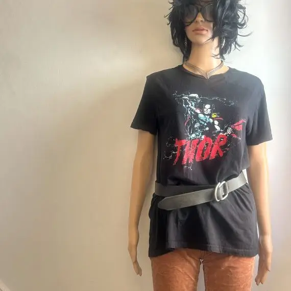 Thor Avengers Marvel 100% Cotton T-shirt. Grungy soft yellow cardigan included for Free. - Image 5
