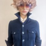 1960s Navy Blue Vintage Short Blazer with 3/4 Sleeves. Sz XS