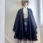 Luxurious Designer Lambswool & Angora Fur Designer Cape Shawl. Sz 6 or O/S