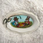 'Mice Picnic' - One-of-a-kind Handmade Mixed Media Decorative Antique Plate.