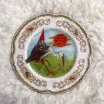 'Gnome Summer Travel' - One-of-a-kind Handmade Mixed Media Decorative Antique Plate.