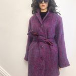 Vintage 1960's Style Luxury Plush Mohair Wool Pea Coat With Matching Scarf, Bow and/or Belt. Size M