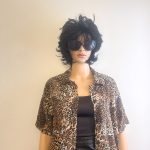 Unisex Vintage Short Sleeve Button Up Leopard Print Soft Short Sleeve Shirt Blouse. Size M/L. See Measurements